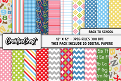 Back To School Digital Paper, school supplies, illustrations Product Image 2