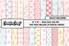 Ballerina Ballet Digital Papers, dance scrapbook papercraft Product Image 2
