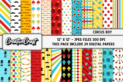 Circus Digital Paper, circus graphic, carnival illustration Product Image 1