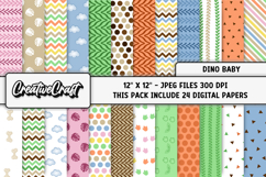 Dinosaurs Digital Papers, scrapbooking backgrounds designs Product Image 1