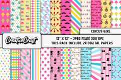 Circus Digital Paper, circus graphic, carnival illustration Product Image 2