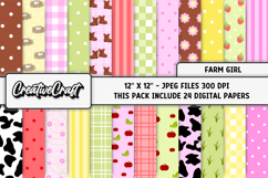 Farm Girl Digital Papers, scrapbooking backgrounds designs Product Image 2