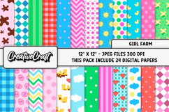 Farm Girl Digital Papers, scrapbooking backgrounds designs Product Image 2