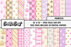 Princess Digital Papers, princess digital scrapbook graphics Product Image 2
