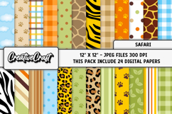 Safari Digital Papers, animal print backgrounds designs Product Image 2