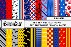 Superhero Digital Papers, scrapbooking backgrounds designs Product Image 1