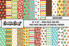 Woodland Digital Paper, fall autumn digital papers graphics Product Image 2