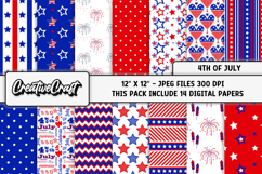 4th of July Digital Papers, independence day digital papers Product Image 1