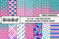 Thyroid Cancer Awareness Digital Papers, digital scrapbook Product Image 2