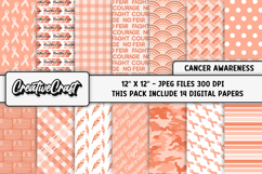 Uterine Cancer Awareness Digital Papers, digital scrapbook Product Image 1