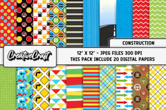 Construction Digital Papers, scrapbook backgrounds designs Product Image 2