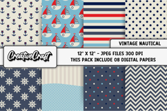 Nautical Digital Papers, scrapbooking backgrounds designs Product Image 2