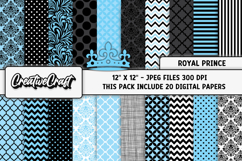 Royal Prince Digital Paper, royal prince digital scrapbook Product Image 2