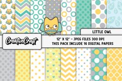 Little Owls Digital Papers, scrapbooking backgrounds designs Product Image 2