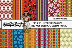 Boho Tribal Digital Paper, boho tribal digital scrapbook Product Image 1