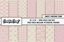 Shabby Chic digital paper, vintage scrapbook, illustration Product Image 1