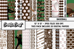 Baseball Sport Digital Paper, baseball graphic illustrations Product Image 1