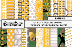 Baseball Sport Digital Paper, baseball graphic illustrations Product Image 1