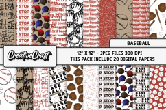 Baseball Sport Digital Paper, baseball graphic illustrations Product Image 1