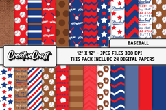 Baseball Sport Digital Paper, baseball graphic illustrations Product Image 2