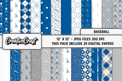 Baseball Sport Digital Paper, baseball graphic illustrations Product Image 1
