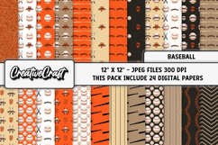 Baseball Sport Digital Paper, baseball graphic illustrations Product Image 1