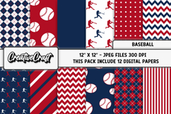 Baseball Sport Digital Paper, baseball graphic illustrations Product Image 2