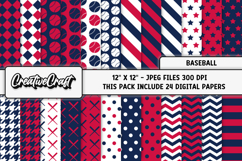 Baseball Sport Digital Paper, baseball graphic illustrations Product Image 1