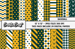 Baseball Sport Digital Paper, baseball graphic illustrations Product Image 2