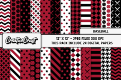 Baseball Sport Digital Paper, baseball graphic illustrations Product Image 2