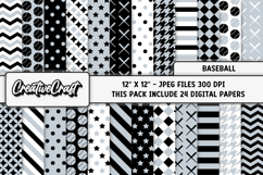 Baseball Sport Digital Paper, baseball graphic illustrations Product Image 1