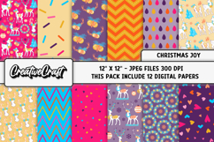 Christmas Digital Paper, christmas scrapbook illustrations Product Image 1