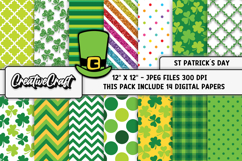 St Patricks Day Digital Papers, st patricks day illustration Product Image 1