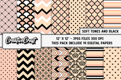 Soft Tones Digital Papers, soft tones scrapbook backgrounds Product Image 2