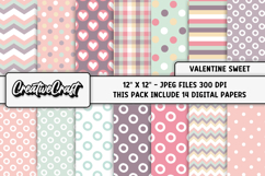 Valentine Sweet Digital Papers, valentines day backgrounds Product Image 2
