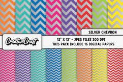 Silver Chevron Digital Papers, chevron background designs Product Image 2