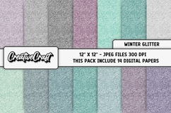 Winter Glitter Digital Papers, winter colors digital papers Product Image 2