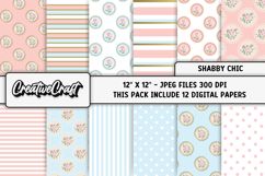 Shabby Chic digital paper, shabby chic backgrounds designs Product Image 2
