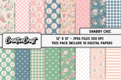 Shabby Chic digital paper, shabby chic backgrounds designs Product Image 2