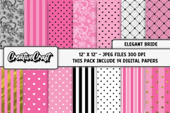 Elegant Bride Digital Papers, wedding background designs Product Image 2