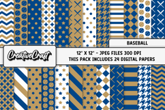 Baseball Sport Digital Paper, baseball graphic illustrations Product Image 2