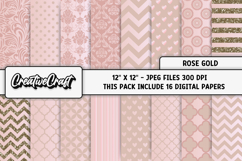 Rose Gold Digital Papers, rose gold scrapbook illustrations Product Image 2