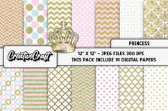 Princess Digital Papers, princess backgrounds illustrations Product Image 2
