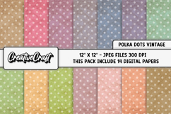 Polka Dot Vintage Digital Papers, vintage backgrounds design Product Image 2