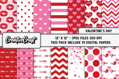 Valentines Day Digital Papers, scrapbook backgrounds designs Product Image 1