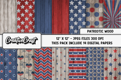 4th of July Digital Papers, independence day digital papers Product Image 2