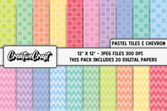 Pastel Colors Chevron Digital Papers, teal background design Product Image 2