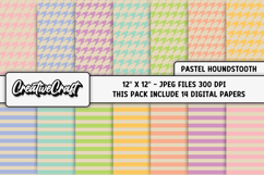 Pastel Colors Houndstooth Digital Papers, background designs Product Image 1