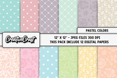Pastel Colors Digital Paper, pastel colors background design Product Image 2
