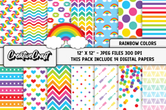 Rainbow Colors Digital Papers, scrapbook backgrounds designs Product Image 2